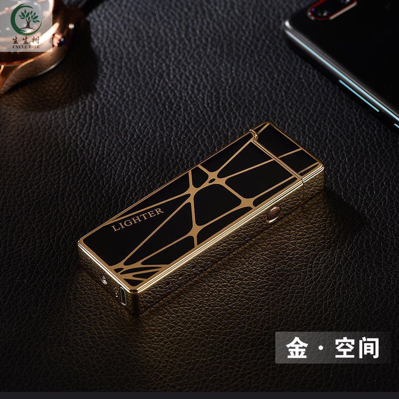 Manufacturer Lighters Smoking Accessories Zinc Alloy Dual Arc Windproof Rechargeable Cigarette Lighter For Smoke