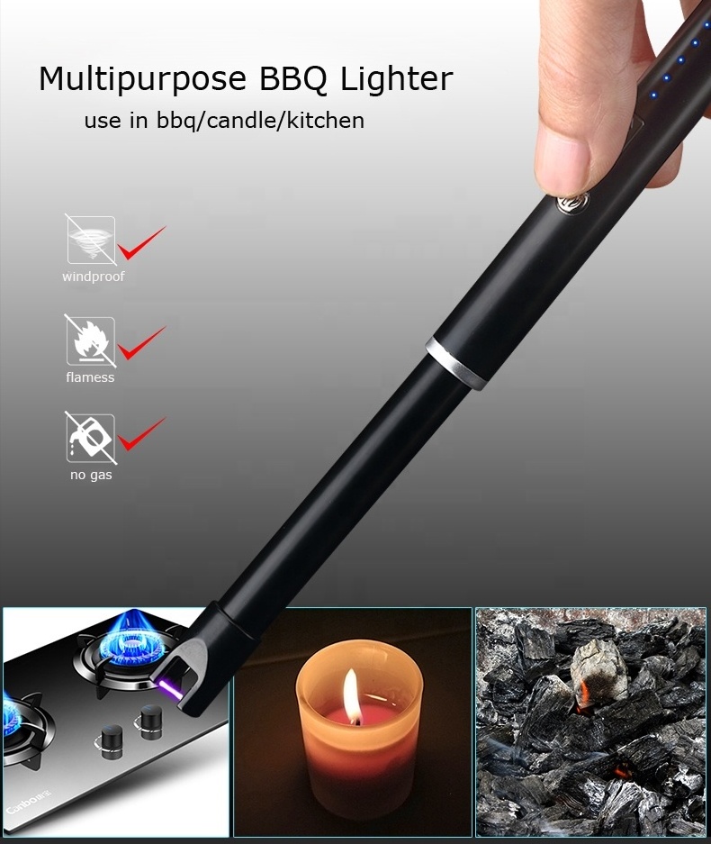 Wholesale Outdoors Kitchen Windproof  Recharge Arc lighter Candle lighter Custom lighter