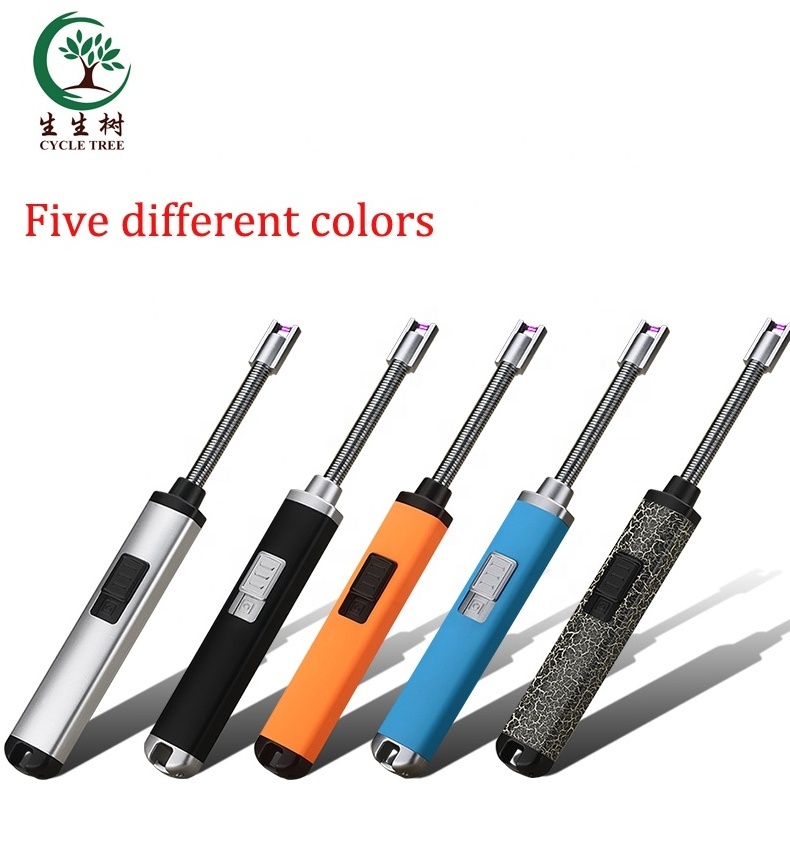 Lighters Smoking Accessories Windproof USB Rechargeable Kitchen BBQ Candle Custom Electric Lighter With Flexible Neck