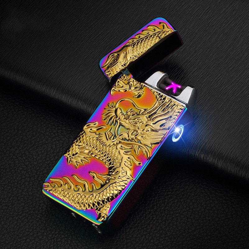 custom smoking accessories electric plasma electric windproof  leash lighters encendedores  cigarette dragon lighter