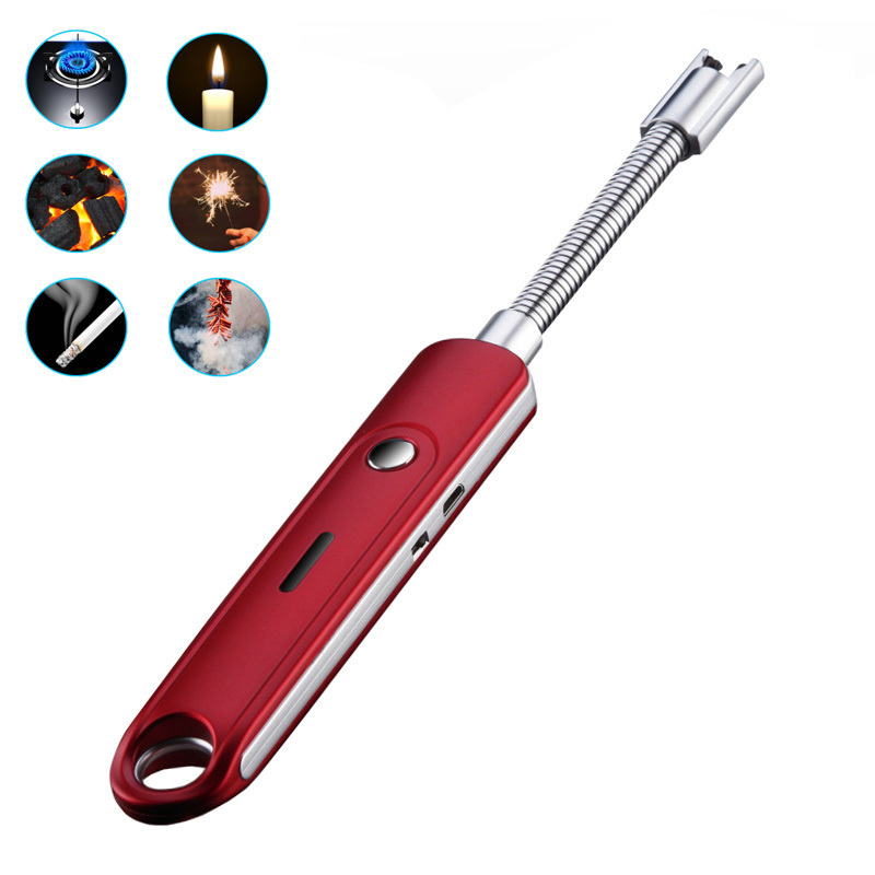 2020 New Arrival High Quality Electric USB Lighter LED Lighter Rechargeable Windproof Kitchen Camping &Candle Lighter