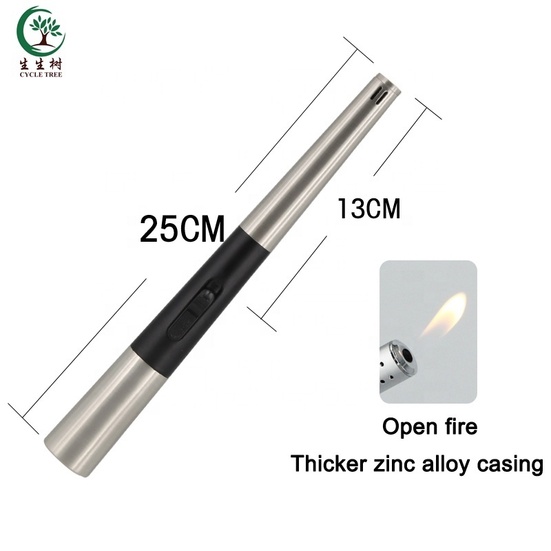 Wholesale high quality zinc alloy torch lighter hot sales cheapest grill lighter refillable bbq gas lighter