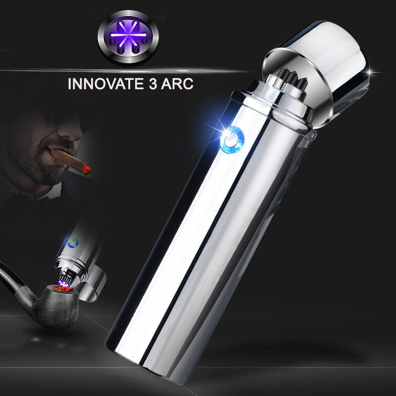 High End Lighter Windproof Plasma Arc Cigarette USB Rechargeable encendedor cigarette electrico