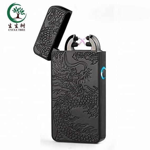 New version SSS-038L double ARC Pulse usb electric lighter, eco-friendly dual arc lighter