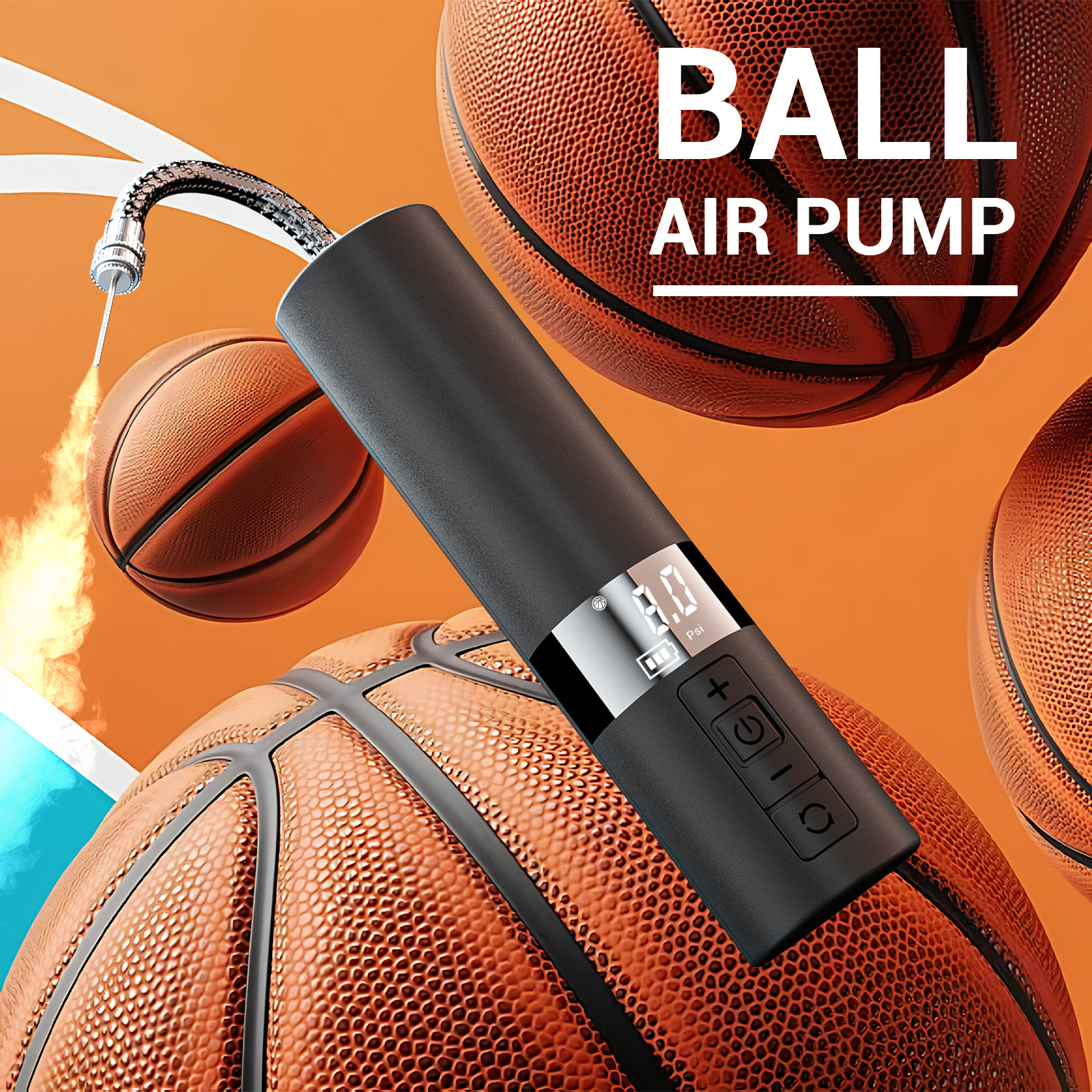 Electric Fast Ball Pump Air Pump with Needle and Nozzle for inflatables Athletic Basketball Soccer Sport Balls