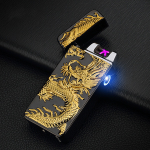 custom smoking accessories electric plasma electric windproof  leash lighters encendedores  cigarette dragon lighter