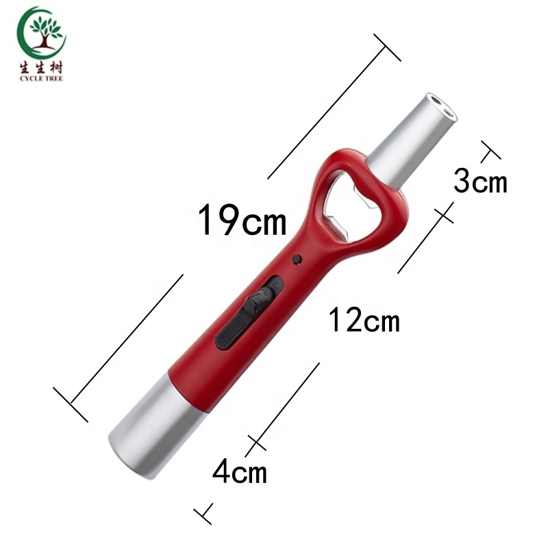 fancy design gas refillable bbq lighter multifunctional flame butane lighter wholesale bottle opener lighter with flashlight