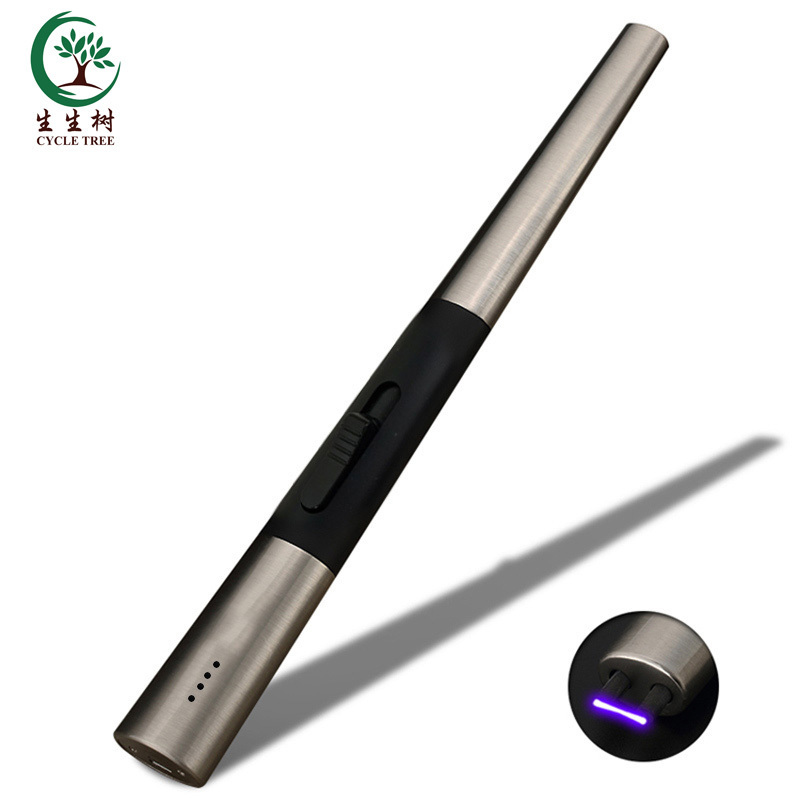 Oem Odm Elegant Long Zinc Alloy Electric Kitchen Arc Rechargeable Usb Lighter For Bbq,Candle,Home,Camping,Cigarette