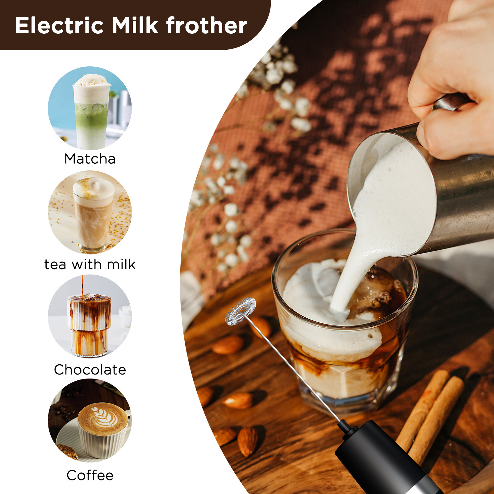 Kitchen Gadgets Electric Coffee Beater Egg Whisk Automatic Milk Frother Foam Maker Drink Stirrer Food Mixers