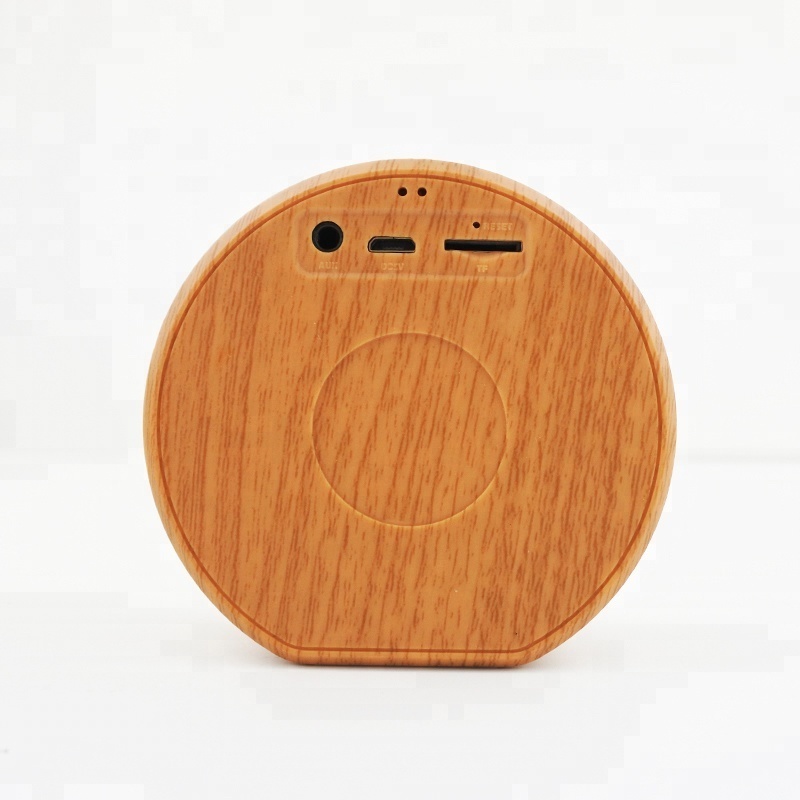 LED smart portable mini wireless speaker, trolley car waterproof rechargeable  wood speaker loud music usb speaker