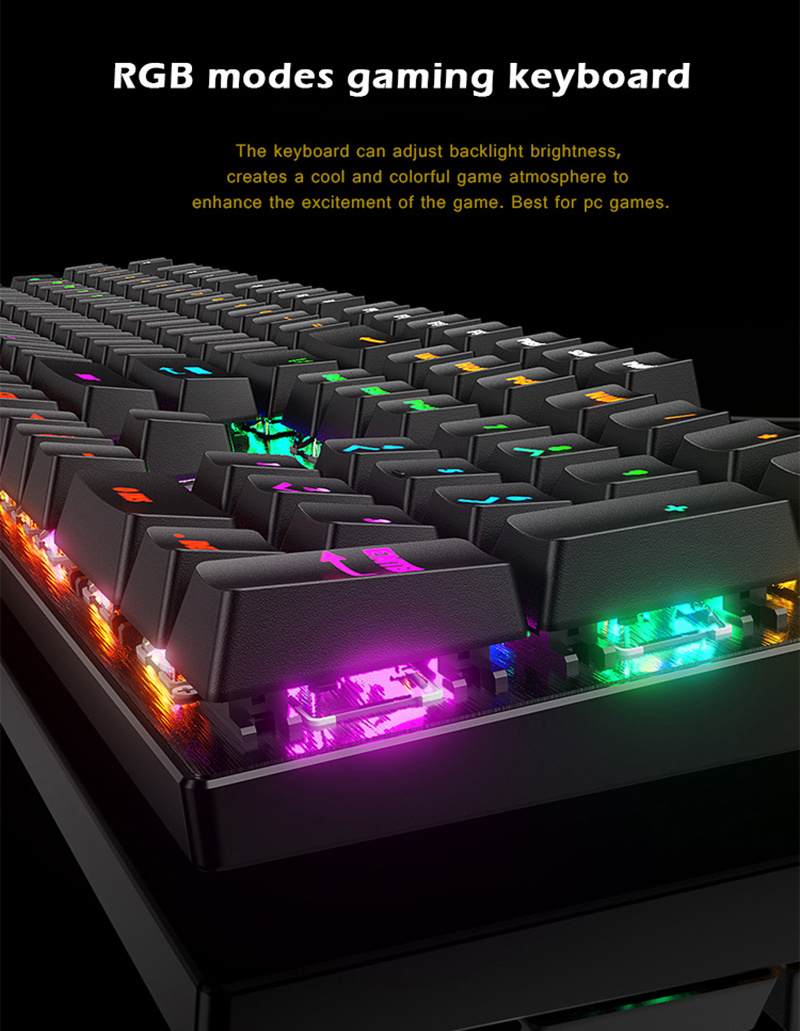 V2 Professional Gamer RGB LED Wired Desktop Gaming Mechanical Keyboard and Mouse Combo