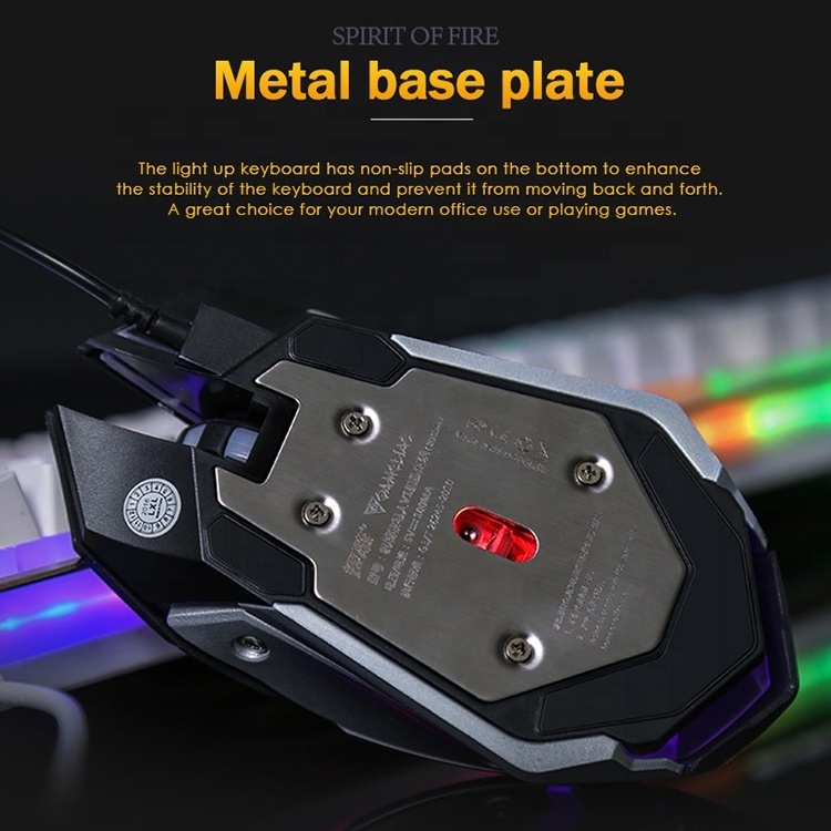 V2 Professional Gamer RGB LED Wired Desktop Gaming Mechanical Keyboard and Mouse Combo