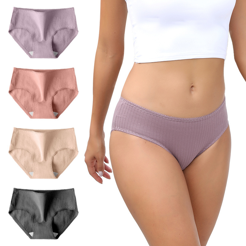 Mid Rise Ladies Undergarments Female Inner Wear Breathable Women Panties Girls Cotton Underwear Hipster Panties