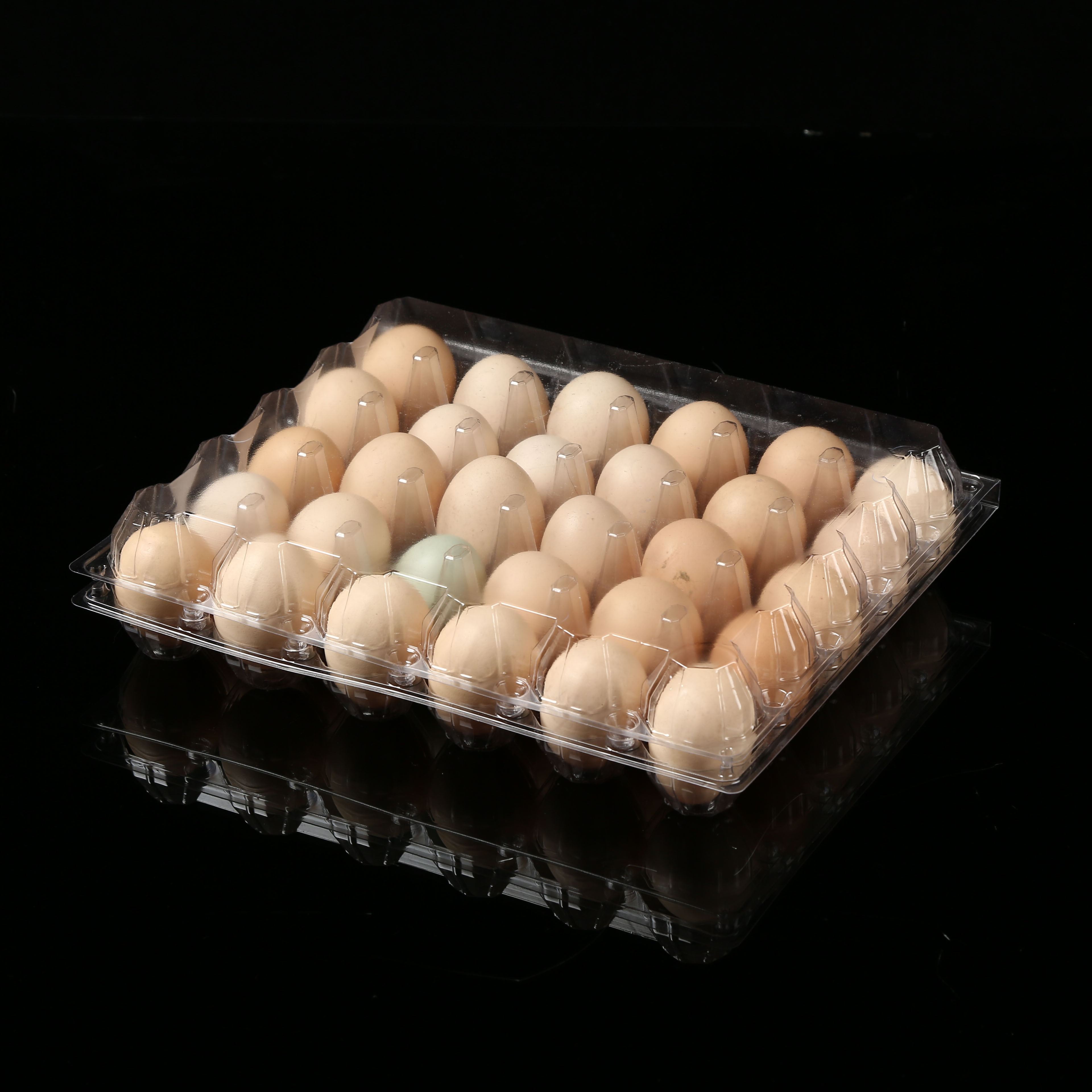 30 Holes Egg Tray PVC material Plastic Egg Packaging For Sale