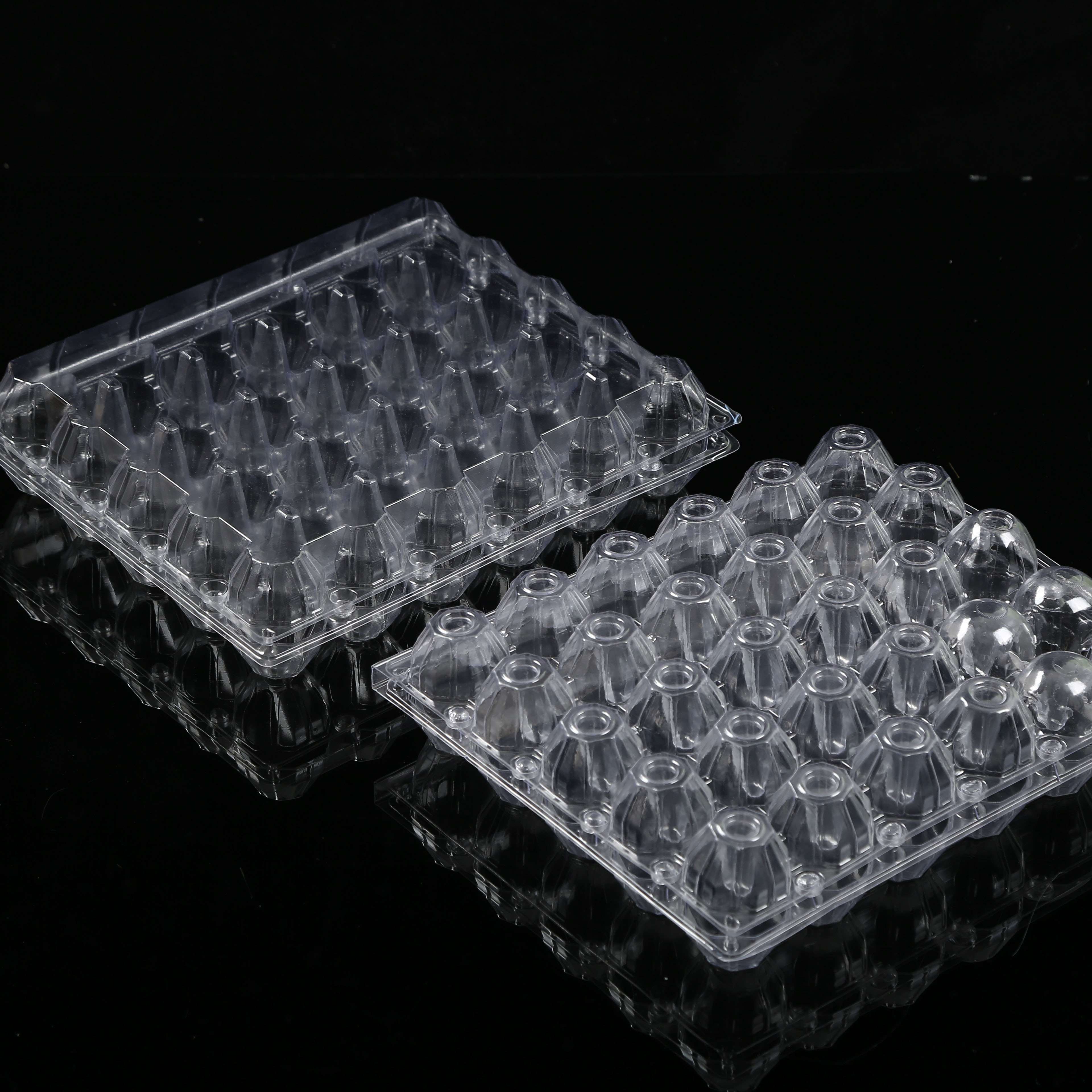 30 Holes Egg Tray PVC material Plastic Egg Packaging For Sale