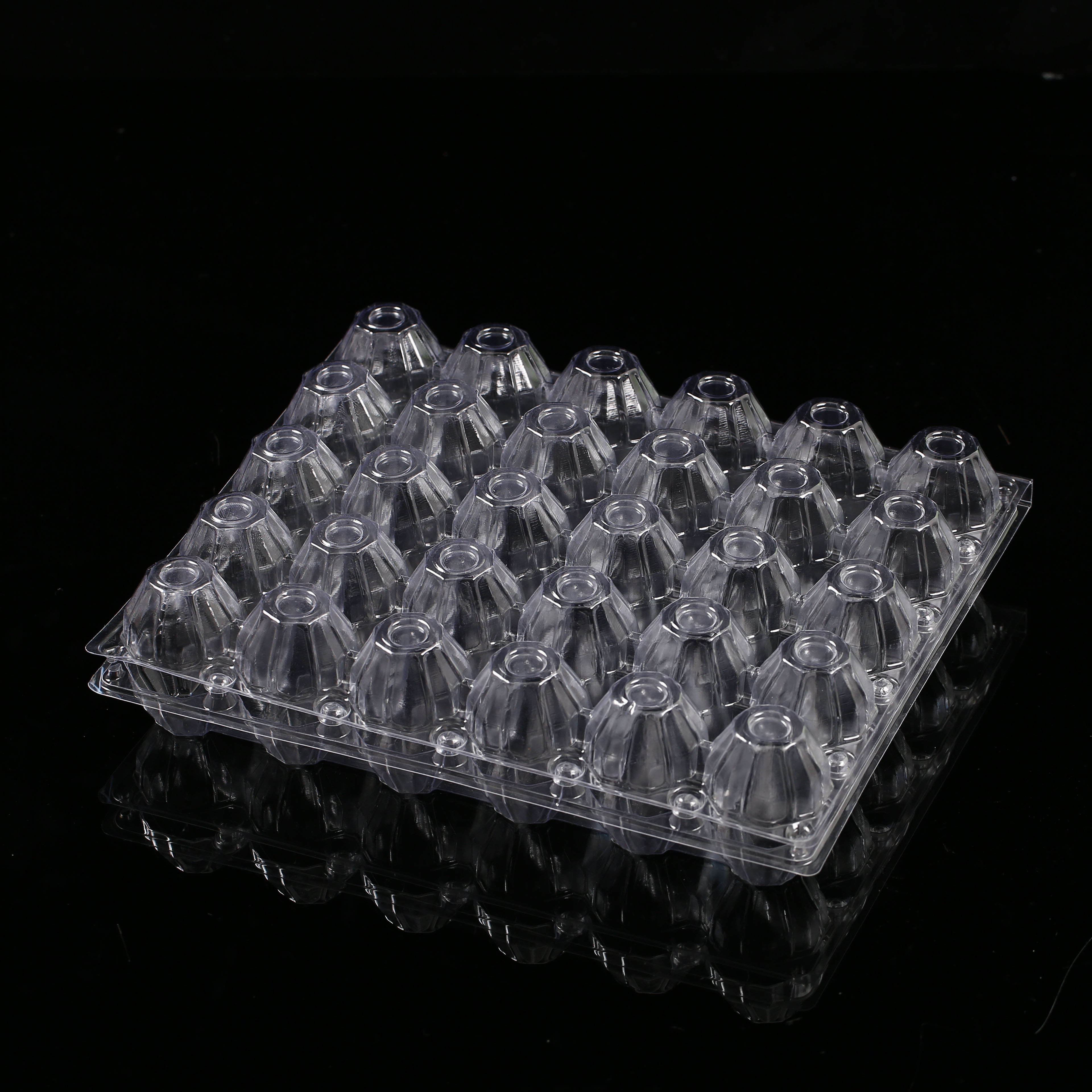 30 Holes Egg Tray PVC material Plastic Egg Packaging For Sale