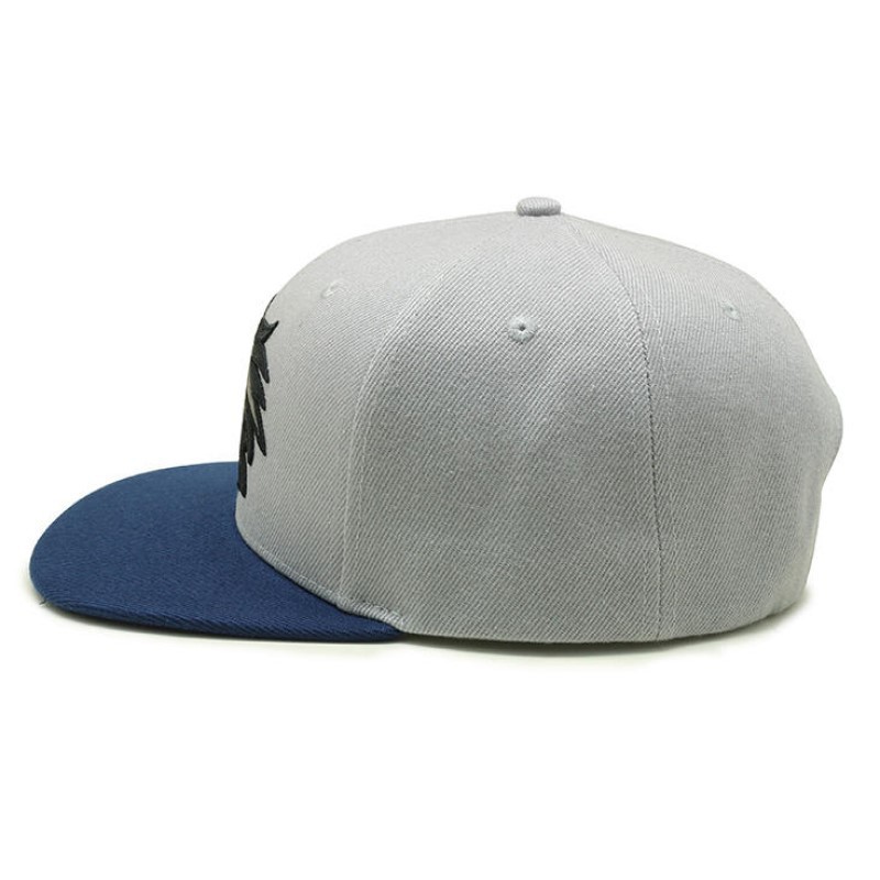 Custom Two Tone Fashion 3D Embroidery Logo Flat Brim Cap Cotton Snapback Hats