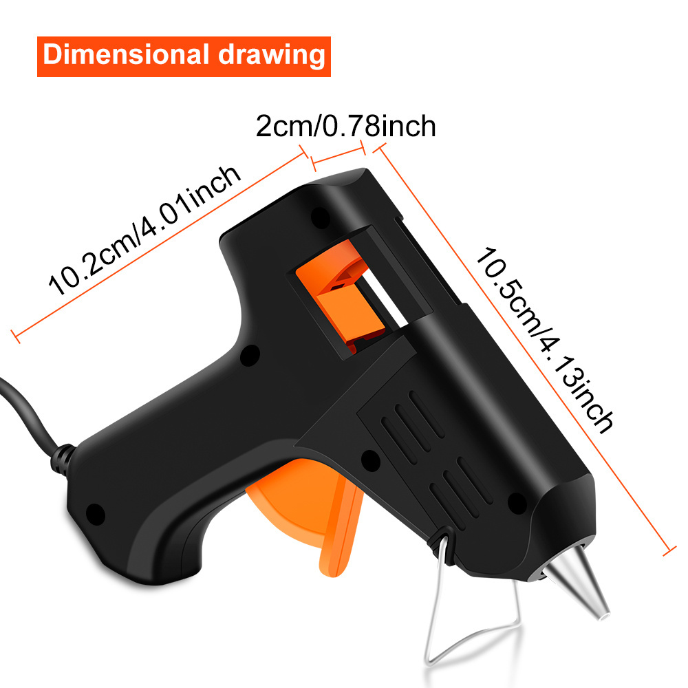 Power 20W fast heating ceramic PTC heater aluminum material heat capacity barrel hot melt glue gun for crafts DIY