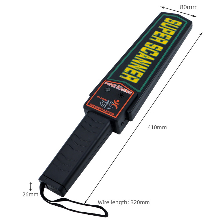 Portable High S ensitivity Hand-held Super Scanner Metal Detector Security Wand Safety Bar with Sound&Vibration Alerts