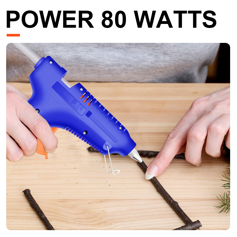 Fast Heat Up Preheat Within 120s Power 80 Watts Hot Melt Glue Gun Perfect for DIY,Home Repairing,Arts and Crafts