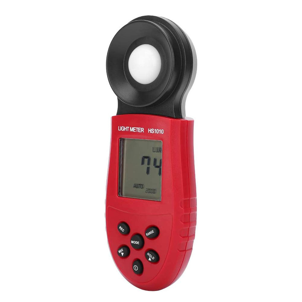 Auto-ranging Measurement Range 1 Lux ~ 200000 Lux Digital Illuminance LUX Meter with Lens Cover and Backlit LCD Displaying