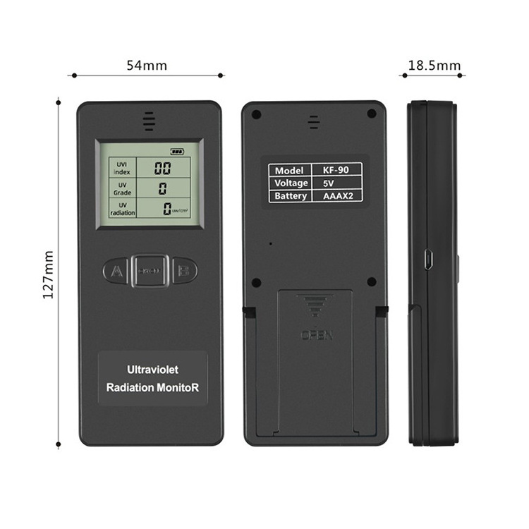 Measurable UV Radiation of Sunlight and Lamplight Hand-held Ultraviolet Radiation Detector Tester Meter for Outdoor and Indoor