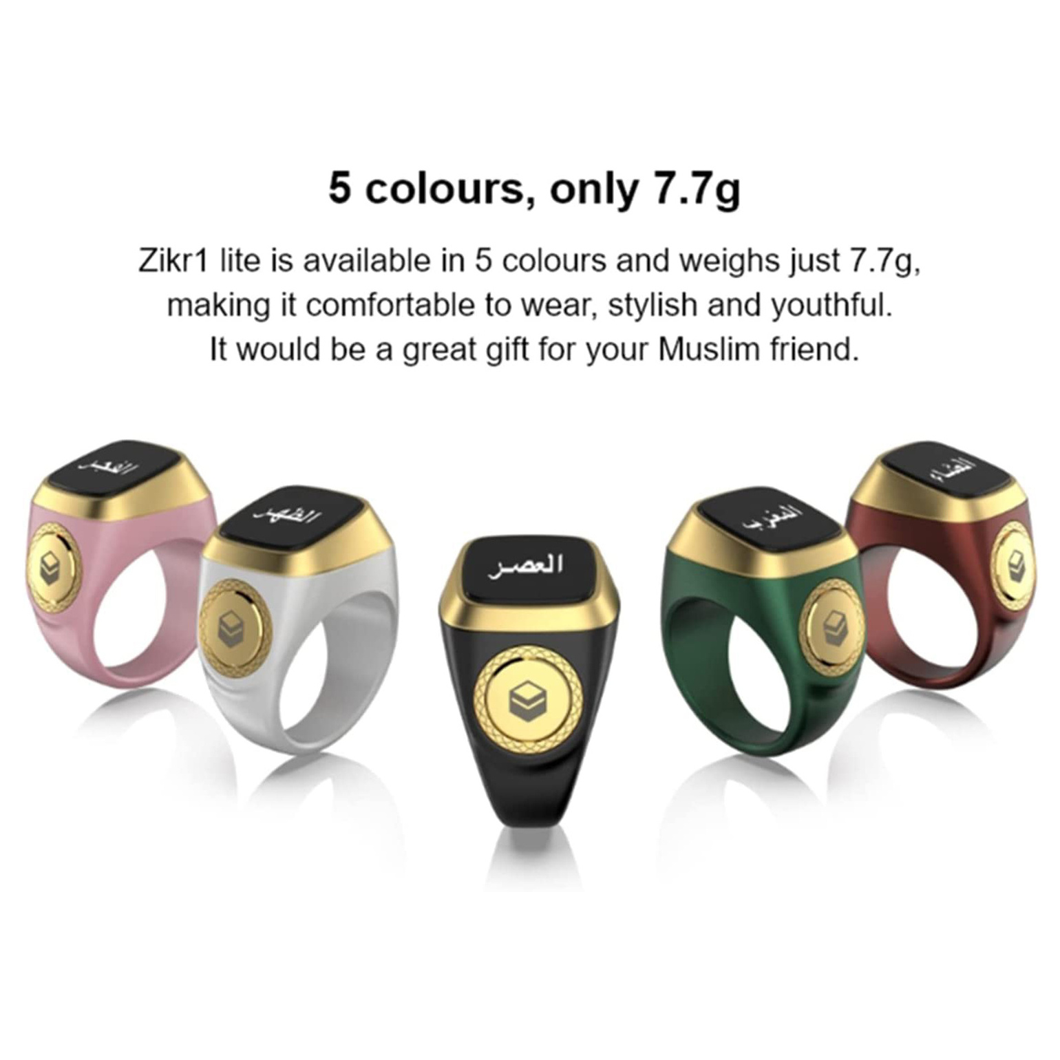 Tasbih Counter Prayer Reminder Fingers Ring Style ZIKR Ring Electronic Counter with OLED Displaying and Rechargeable Battery