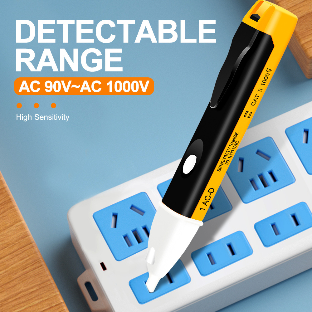 Non contact voltage tester pen LED flashlight AC detector electrical outlet tester supplier