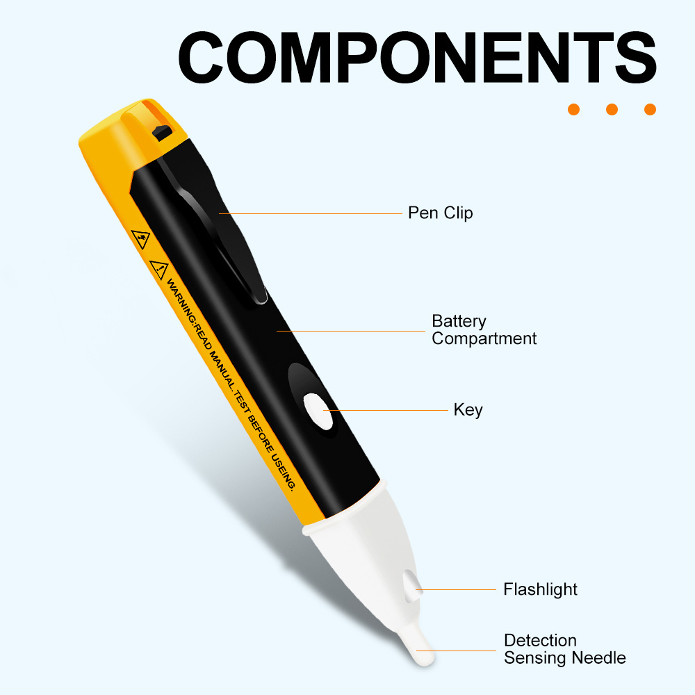 LED flashlight 90V-1000V Socket Wall AC Power Outlet Voltage Detector Test Pencil