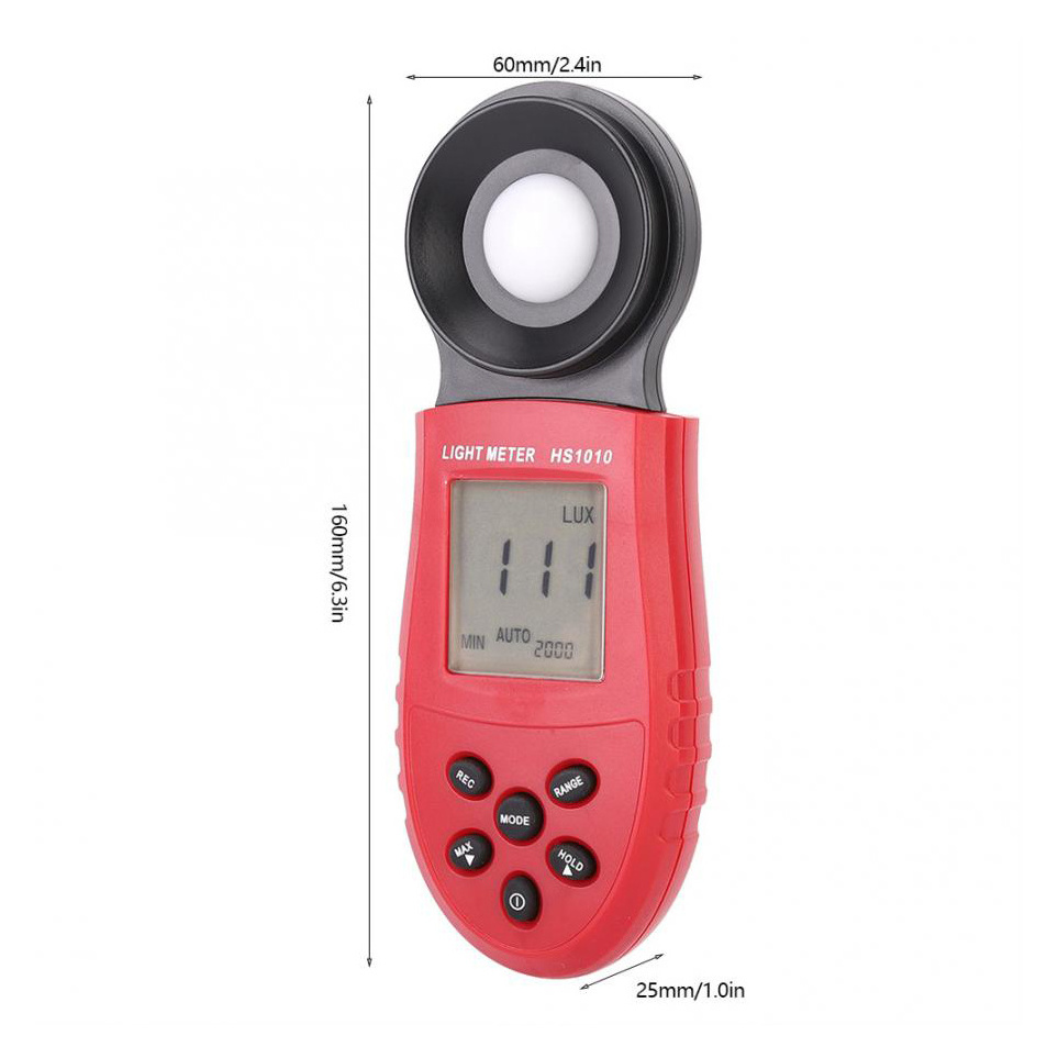 Auto-ranging Measurement Range 1 Lux ~ 200000 Lux Digital Illuminance LUX Meter with Lens Cover and Backlit LCD Displaying