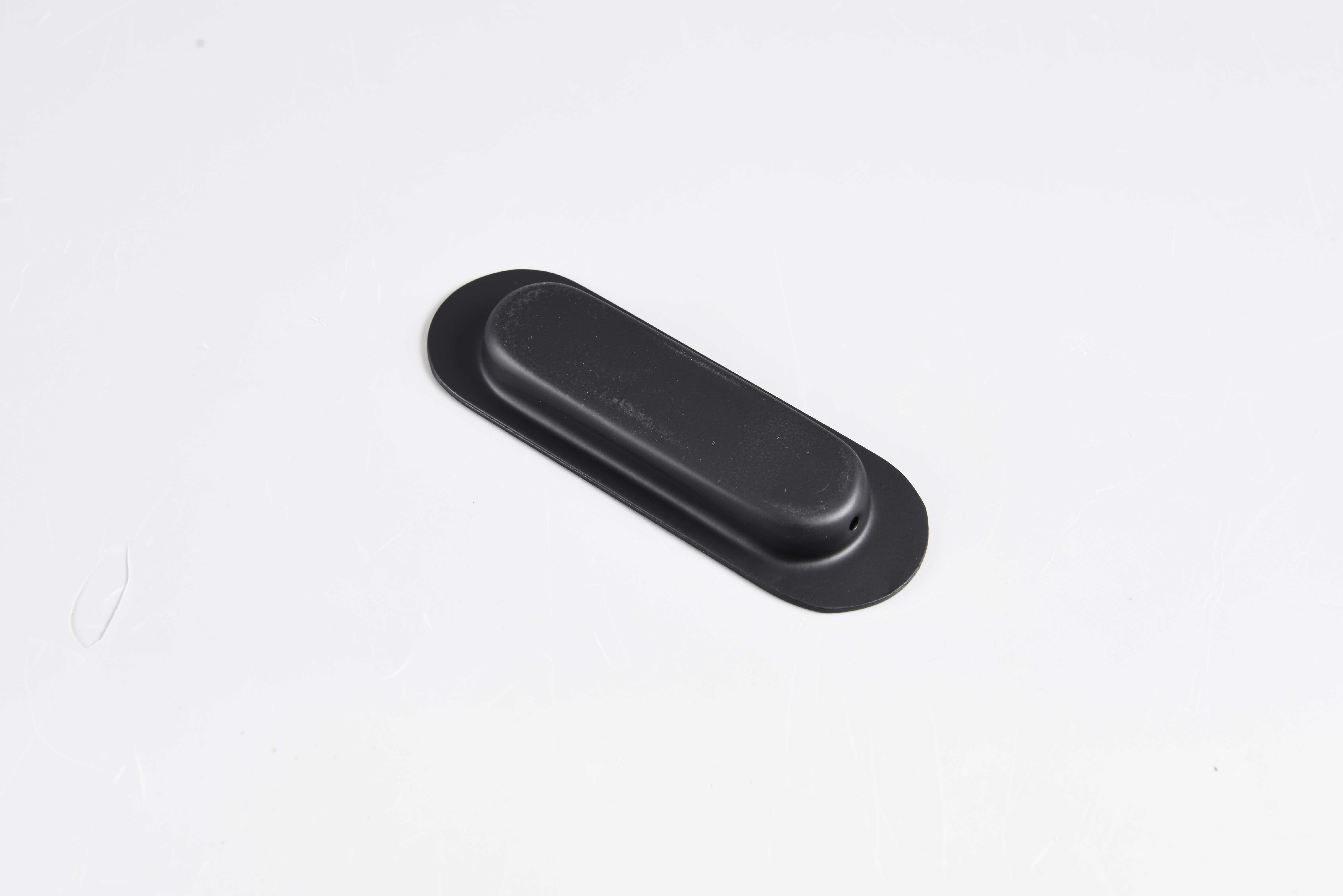 Oval shape black color sliding door hardware verve flush pull handle cabinet handle