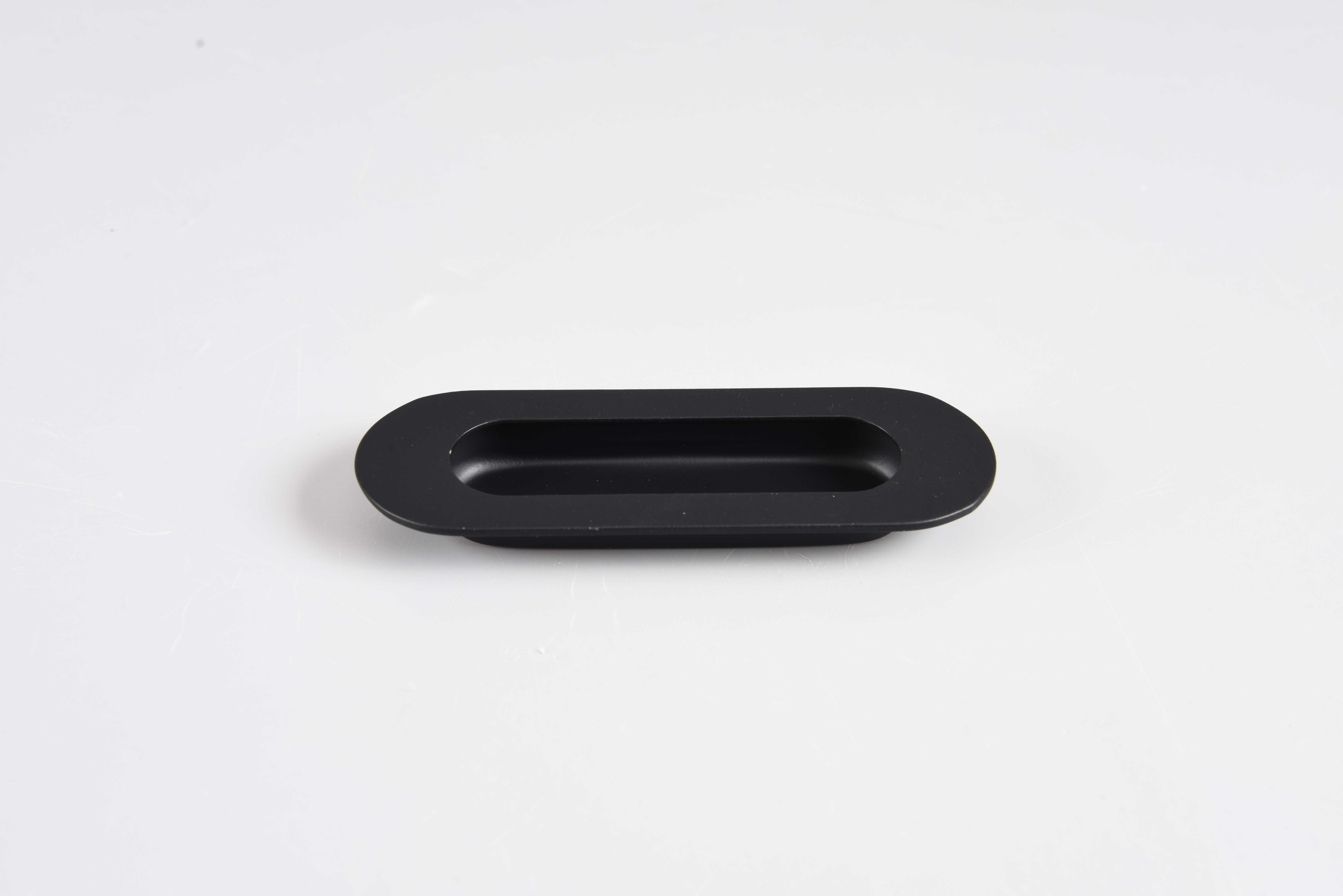 Oval shape black color sliding door hardware verve flush pull handle cabinet handle