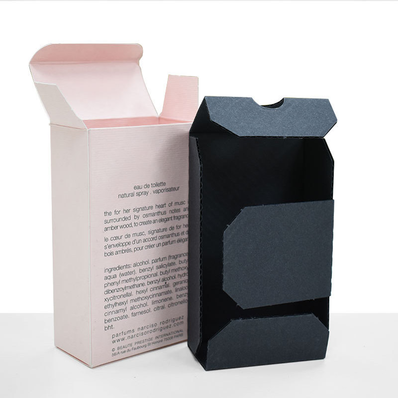 Double Side Printing Pink Paper Box With Paper Insert For Perfume / Essential Oil / Face Cream