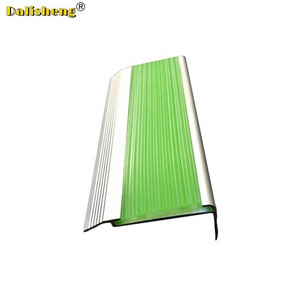 luminous Aluminum Stair Nosing anti slip strip for safety luminescent staircase nonslip Bull Nose tile trim edge