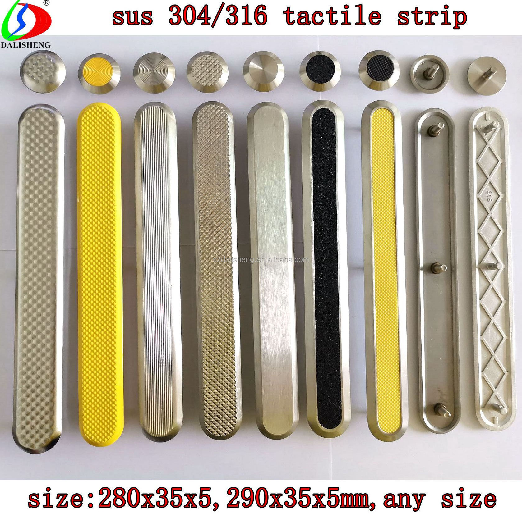 high quality Safety stainless steel plastic Tactile Warning Strip Paving Blind Indicator studs tile For Roadway