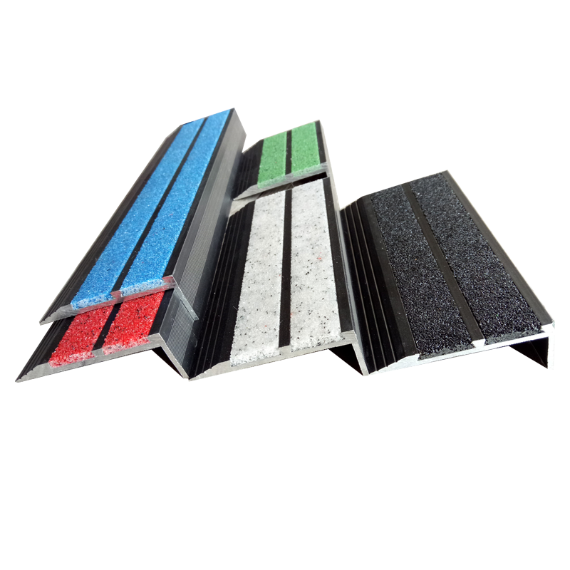 FRP fiber glass anti slip plate strip Carborundum Anti slip Stair Nosing step corner strip protector tile trim edge