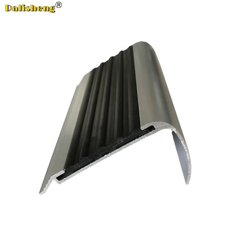 luminous Aluminum Stair Nosing anti slip strip for safety luminescent staircase nonslip Bull Nose tile trim edge