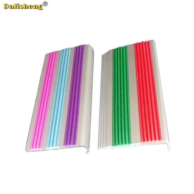 luminous Aluminum Stair Nosing anti slip strip for safety luminescent staircase nonslip Bull Nose tile trim edge