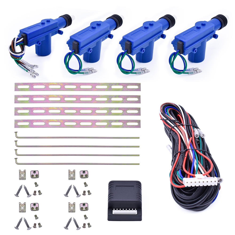 universal waterproof car central lock system 1 master and 3 slaves for four doors