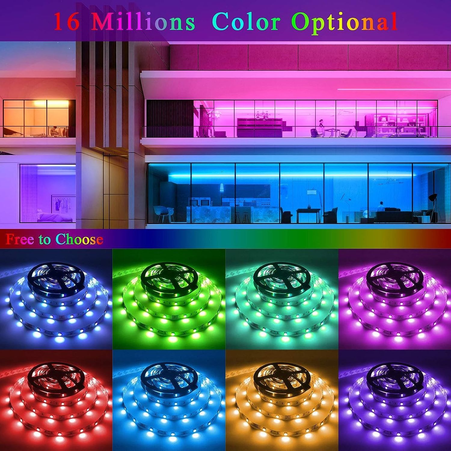 SMD5050 5M 10m RGB Led Strip 12V Smart 30M LED Strip Light With App/ Wifi Controlled Home Light Led For Decoration