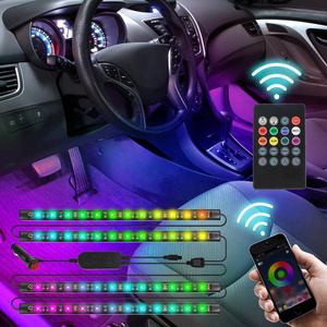 Car Rgb led Strip Light Interior Decorative LED Strip Atmosphere Car Lights With APP Music Wireless Remote Control