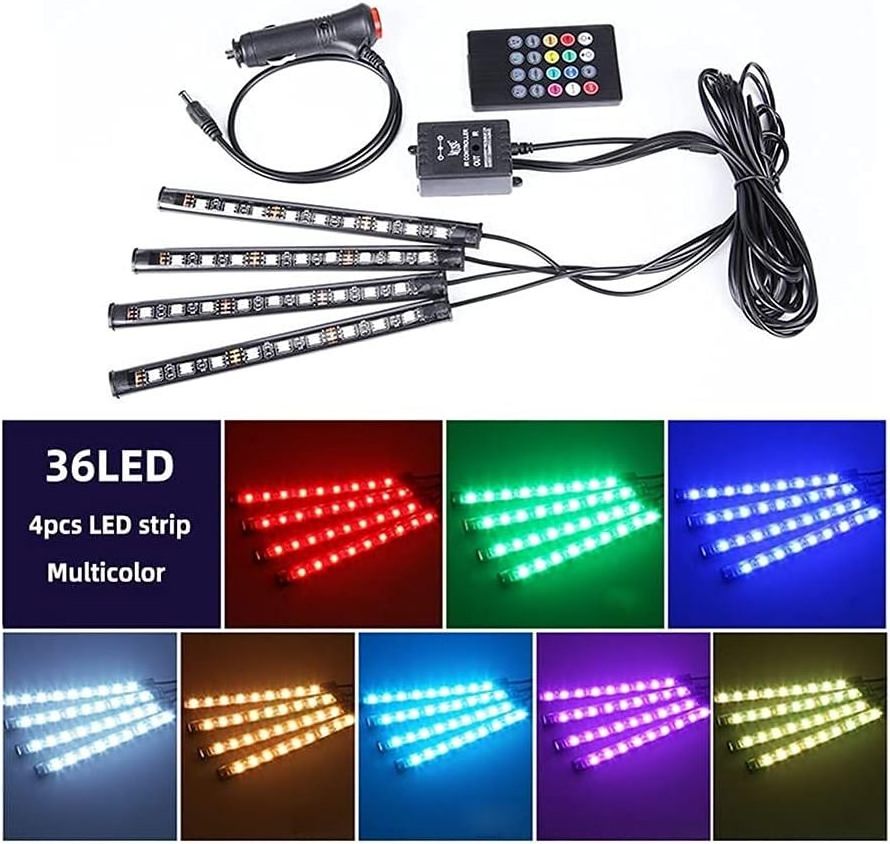 Car Rgb led Strip Light Interior Decorative LED Strip Atmosphere Car Lights With APP Music Wireless Remote Control