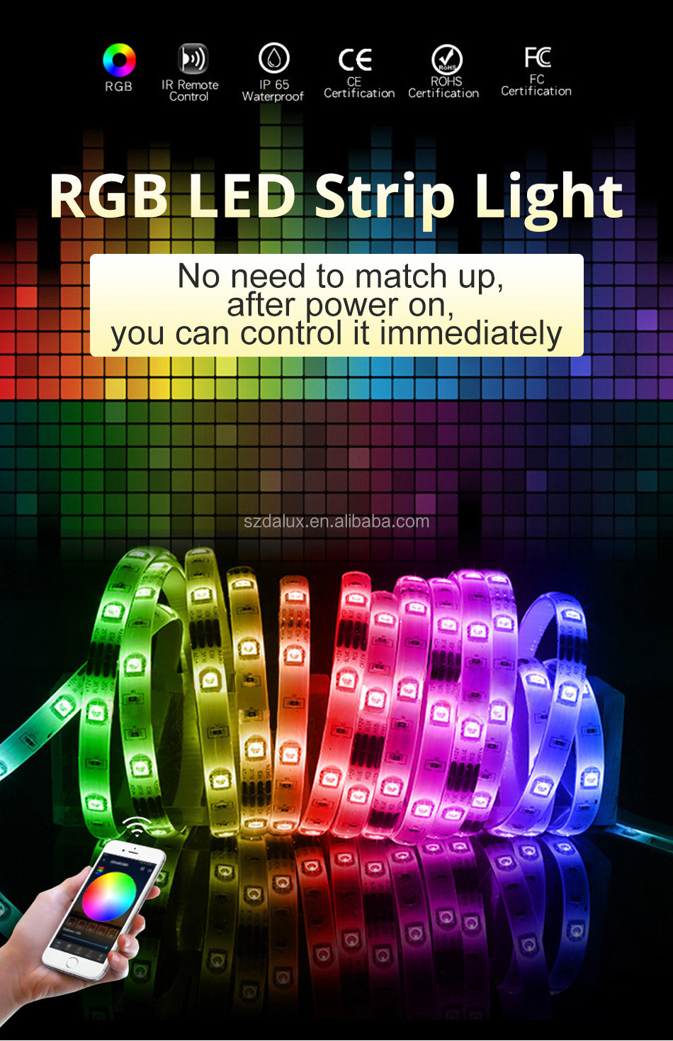 SMD5050 5M 10m RGB Led Strip 12V Smart 30M LED Strip Light With App/ Wifi Controlled Home Light Led For Decoration