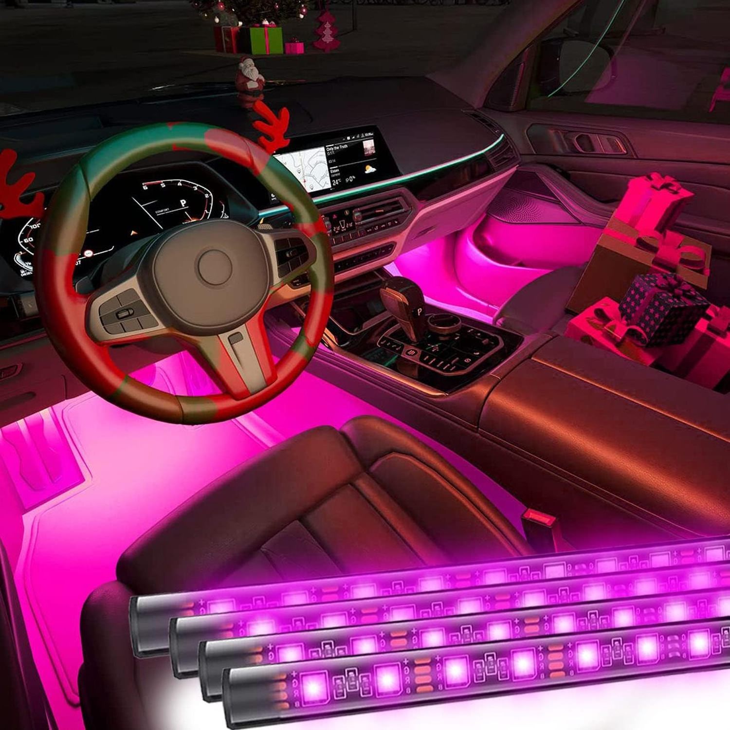 Car Rgb Led Strip Light Automotive Interior Decorative smart lights strip APP Control led light bar for car