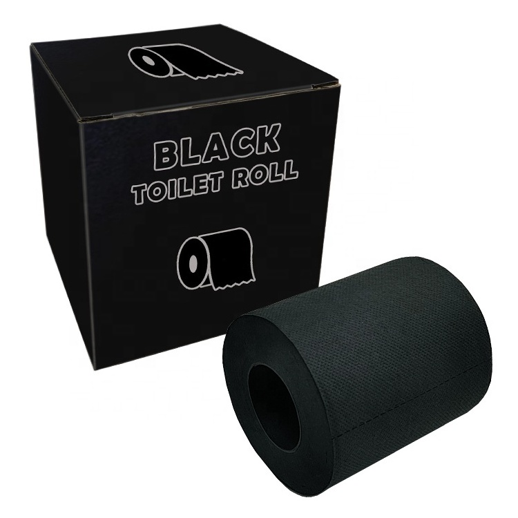 Damon novelty bathroom tissue custom printed jumbo roll 2 ply black toilet paper