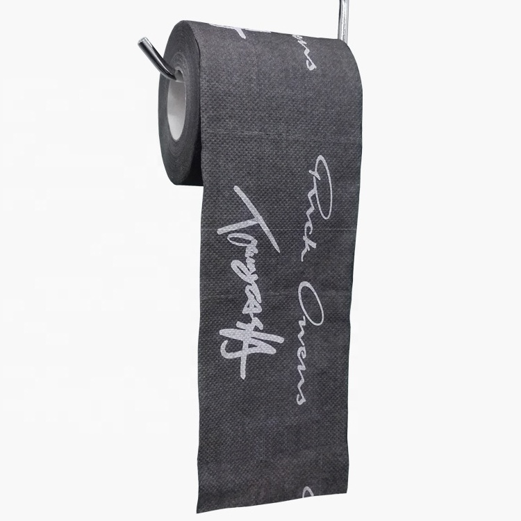 Damon novelty custom printed toilet paper jumbo roll black colored bathroom tissue