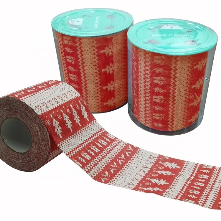 Damon-Tissue novelty bathroom tissue jumbo roll custom printed Christmas toilet paper