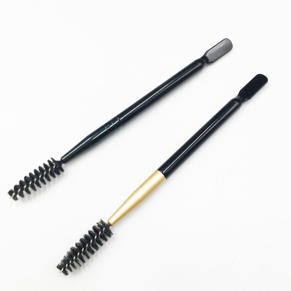 New Arrival Lash Brushes Mascara Wand Double Ended Spiral Eyelash Eyebrow Brush with Scraper