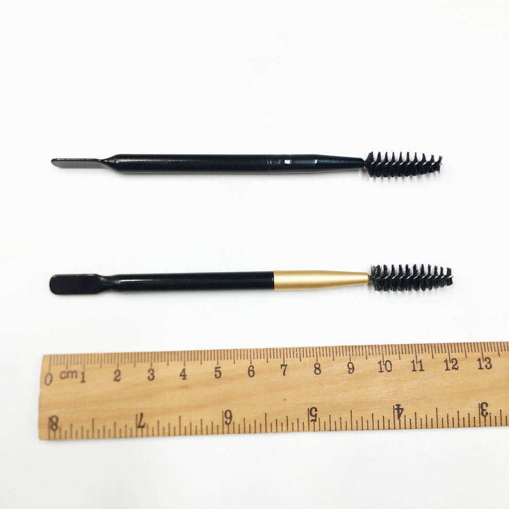 New Arrival Lash Brushes Mascara Wand Double Ended Spiral Eyelash Eyebrow Brush with Scraper