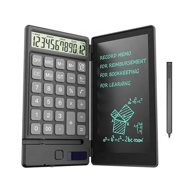 Foldable Solar Calculator Portable Smart LCD Writing Tablet Notepad Handwriting Board Drawing Pad